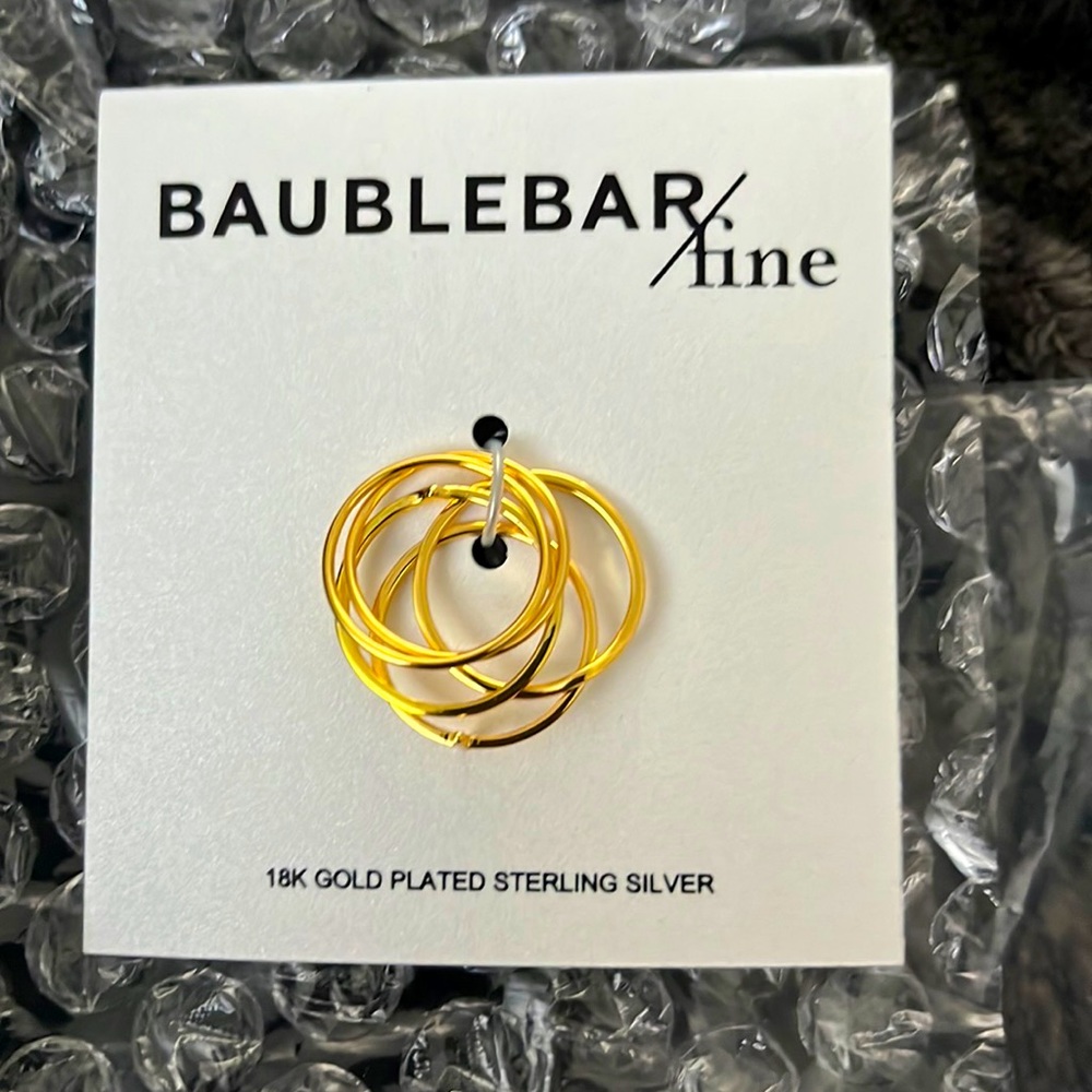 NWT Baublebar 18k gold ring set size 5